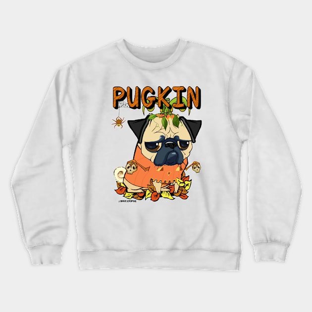 PUGKIN Crewneck Sweatshirt by darklordpug